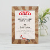 Vintages Circus ThemenBirthday Party-Foto Einladung (Stehend Vorderseite)