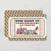 Vintages Circus Ticket Geburtstagsparty Einladung (Vorne/Hinten)