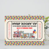 Vintages Circus Ticket Geburtstagsparty Einladung (Stehend Vorderseite)