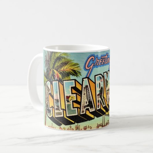 Vintages Clearwater Florida Kaffeetasse (Vorderseite Links)