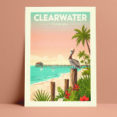 Vintages Clearwater Florida Postkarte