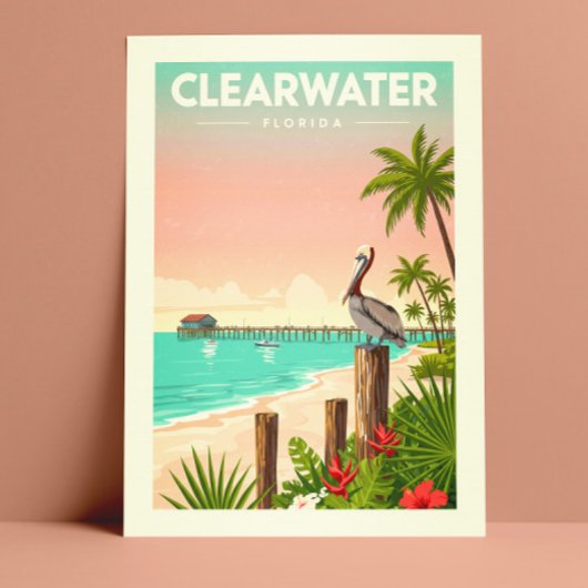 Vintages Clearwater Florida Postkarte