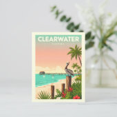 Vintages Clearwater Florida Postkarte (Stehend Vorderseite)