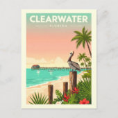 Vintages Clearwater Florida Postkarte (Vorderseite)
