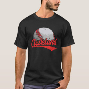 Vintages Cleveland Cityscape Baseball für Männer F T-Shirt