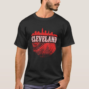 Vintages Cleveland Skyline City Baseball trifft au T-Shirt