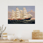 Vintages Clipper Ship Three Brothers Painting Poster (Küche)