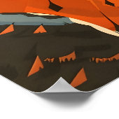 Vintages Closeup-Portrait eines Cooper's Hawk Poster (Ecke)