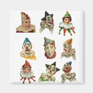 Vintages Clowgesichtdesign Magnet