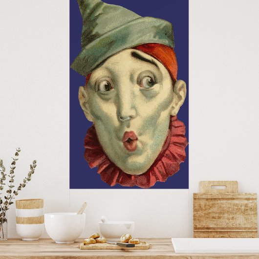 Vintages Clown-Gesicht Poster (Küche)