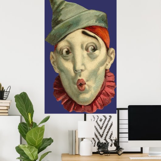 Vintages Clown-Gesicht Poster (Heimbüro)
