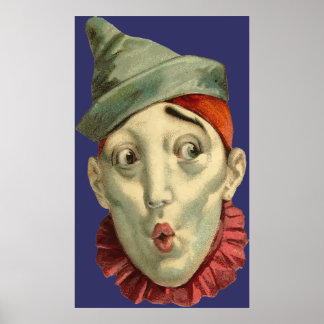 Vintages Clown-Gesicht Poster