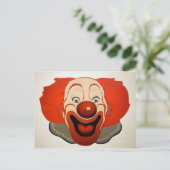 Vintages Clown-Gesicht Postkarte (Stehend Vorderseite)