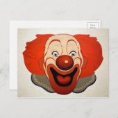 Vintages Clown-Gesicht Postkarte (Vorne/Hinten)
