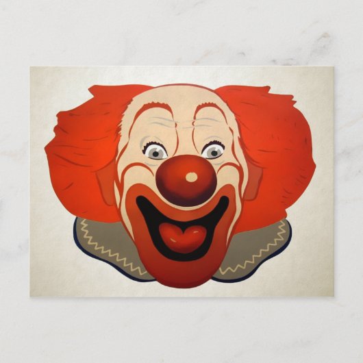 Vintages Clown-Gesicht Postkarte (Vorderseite)