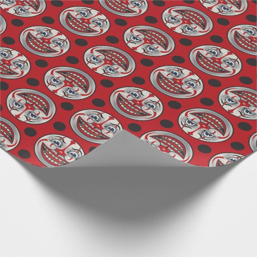 Vintages Clownfass-Papier 1 Geschenkpapier (Ecke)