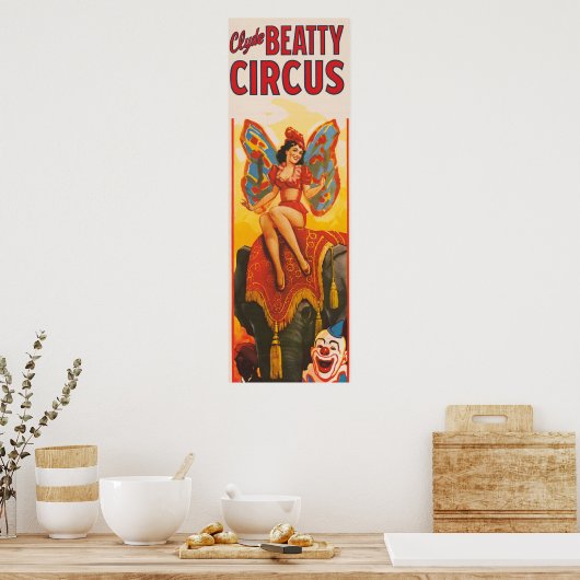 Vintages Clyde Beatty Circus Poster (Küche)