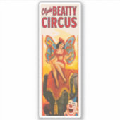 Vintages Clyde Beatty Circus Poster Aufkleber (Vorderseite)