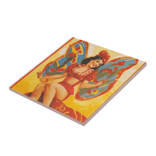 Vintages Clyde Beatty Circus Poster Fliese (Seite)