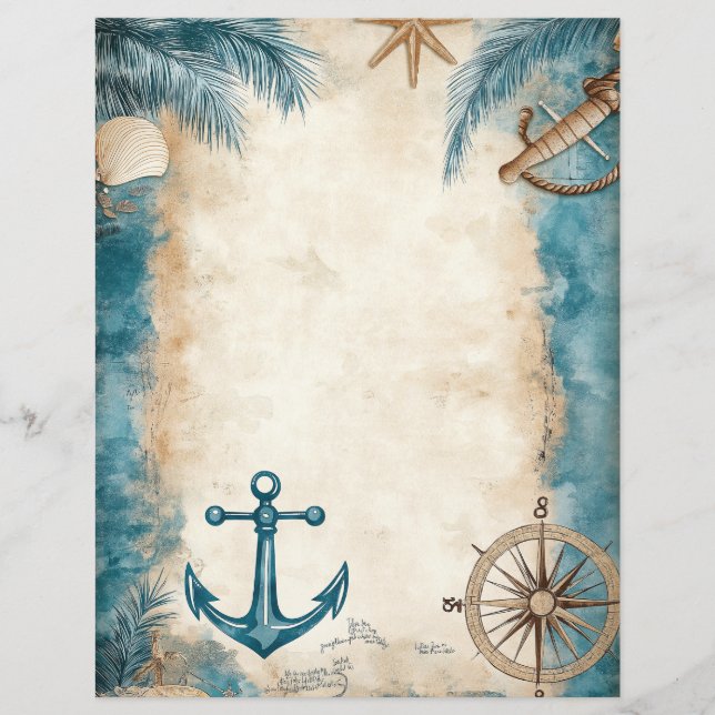 Vintages "Coastal Ocean Beach Scrapbook Junk Journ (Vorderseite)