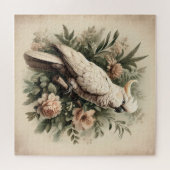 Vintages Cockatoo Botanisches Gemälde Puzzle (Horizontal)