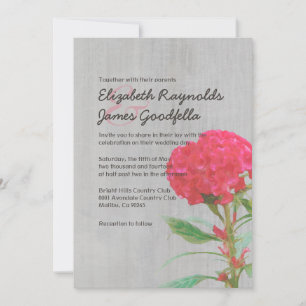 Vintages Cockscomb Hochzeitsempfang Einladung