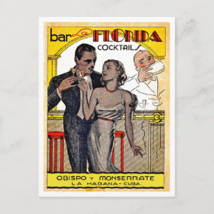 Vintages Cocktails-Booklet aus Kuba Postkarte