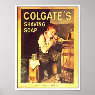 Vintages Colgate Shaving Soap Boy Swing Poster