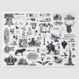 Vintages Collage Decoupage Tissue Paper Seidenpapier