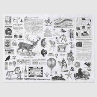 Vintages Collage Decoupage Tissue Paper Seidenpapier