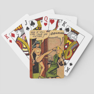 Vintages Comic Art "Katzenkampf" Kartendeck