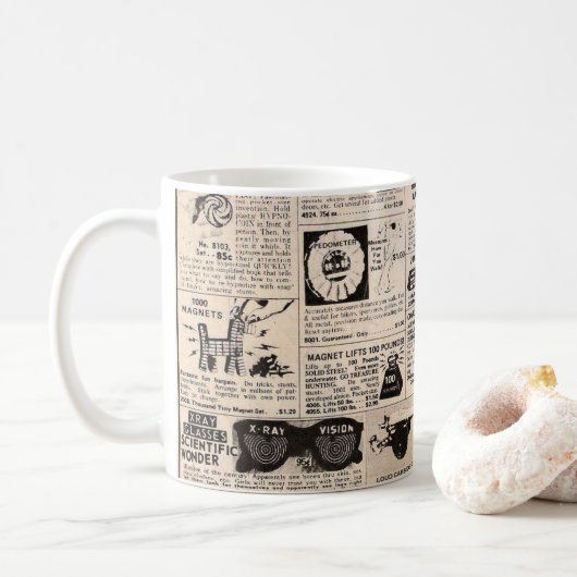 Vintages Comic Book Classification Ads Coffee Tass Kaffeetasse (Mit Donut)