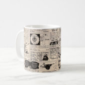 Vintages Comic Book Classification Ads Coffee Tass Kaffeetasse (Vorderseite Links)
