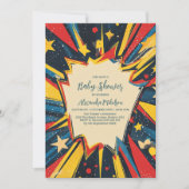 Vintages Comic Boy Baby Dusche Einladung (Vorderseite)