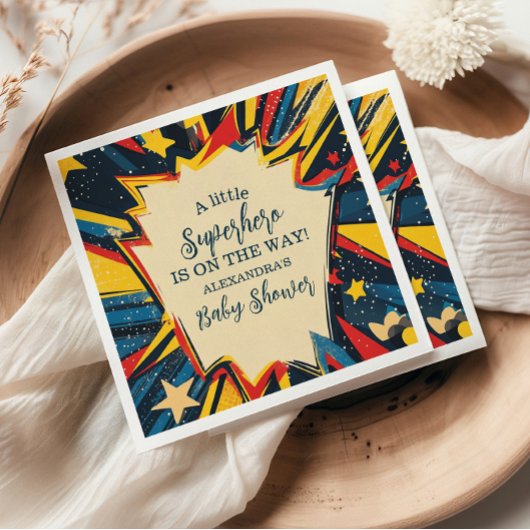 Vintages Comic Boy Baby Dusche Serviette