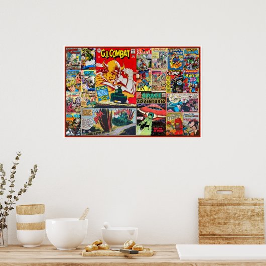 VINTAGES COMIC BUCH ART ILLUSTRATIONEN POSTER (Küche)