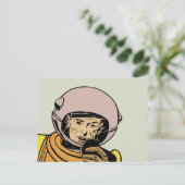 Vintages Comic Buch Astronaut Hero Postkarte (Stehend Vorderseite)