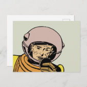Vintages Comic Buch Astronaut Hero Postkarte (Vorne/Hinten)