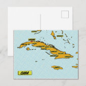 Vintages Comic Buch Karte Kubas (Vorne/Hinten)