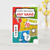 Vintages Comic-Buch-personalisierte Karte (Gelbe Blume)