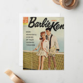 Vintages Comic Buchcover-Karte Mitteilungskarte (Vorderseite/Rückseite Beispiel)