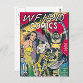 Vintages Comic Buchübersicht Kunst Postkarte (Vorne/Hinten)
