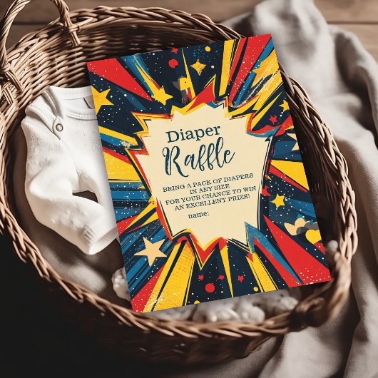 Vintages Comic Buy Baby Duschdiapper Raffle Begleitkarte