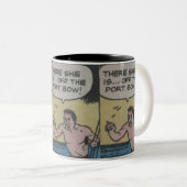 Vintages Comic der 40er Zweifarbige Tasse (VorderseiteRechts)