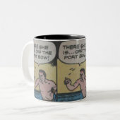 Vintages Comic der 40er Zweifarbige Tasse (Vorderseite Links)