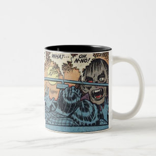 Vintages Comic für klassischen Horror Zweifarbige Tasse