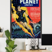 Vintages Comic "Planet Stories" Poster (Heimbüro)