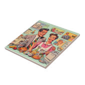 Vintages Comic Retro Restaurant Fliese (Seite)