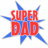 Vintages Comic Super Vater Vatertag Aufkleber (Vorderseite)