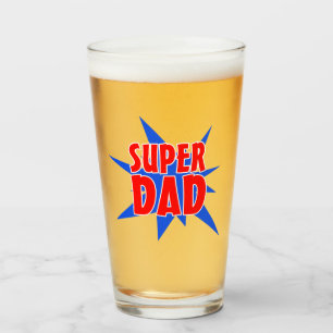 Vintages Comic Super Vater Vatertag Glas